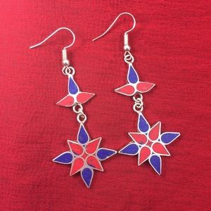 Handcrafted white metal earrings